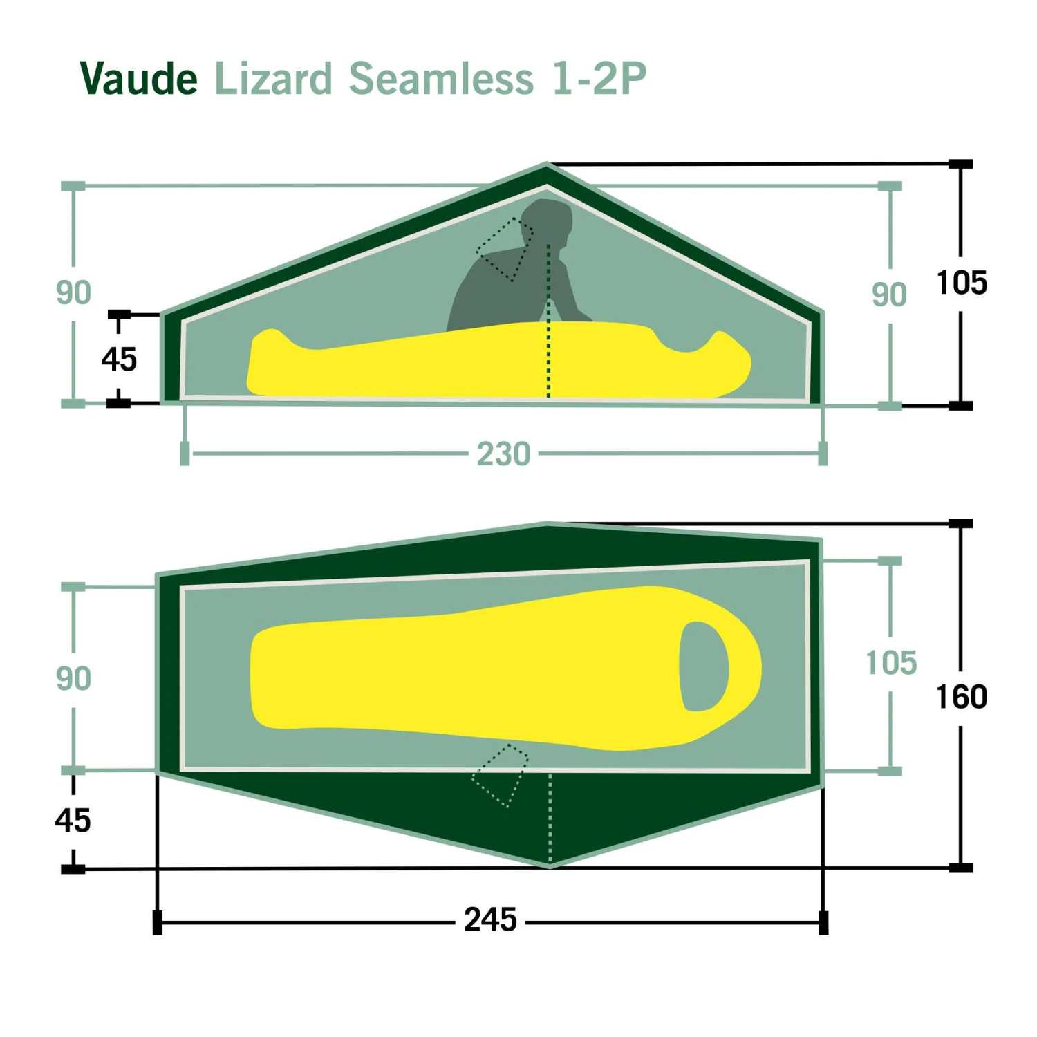 VAUDE LIZARD SEAMLESS 1-2P - Einpersonenzelt – Bild 2