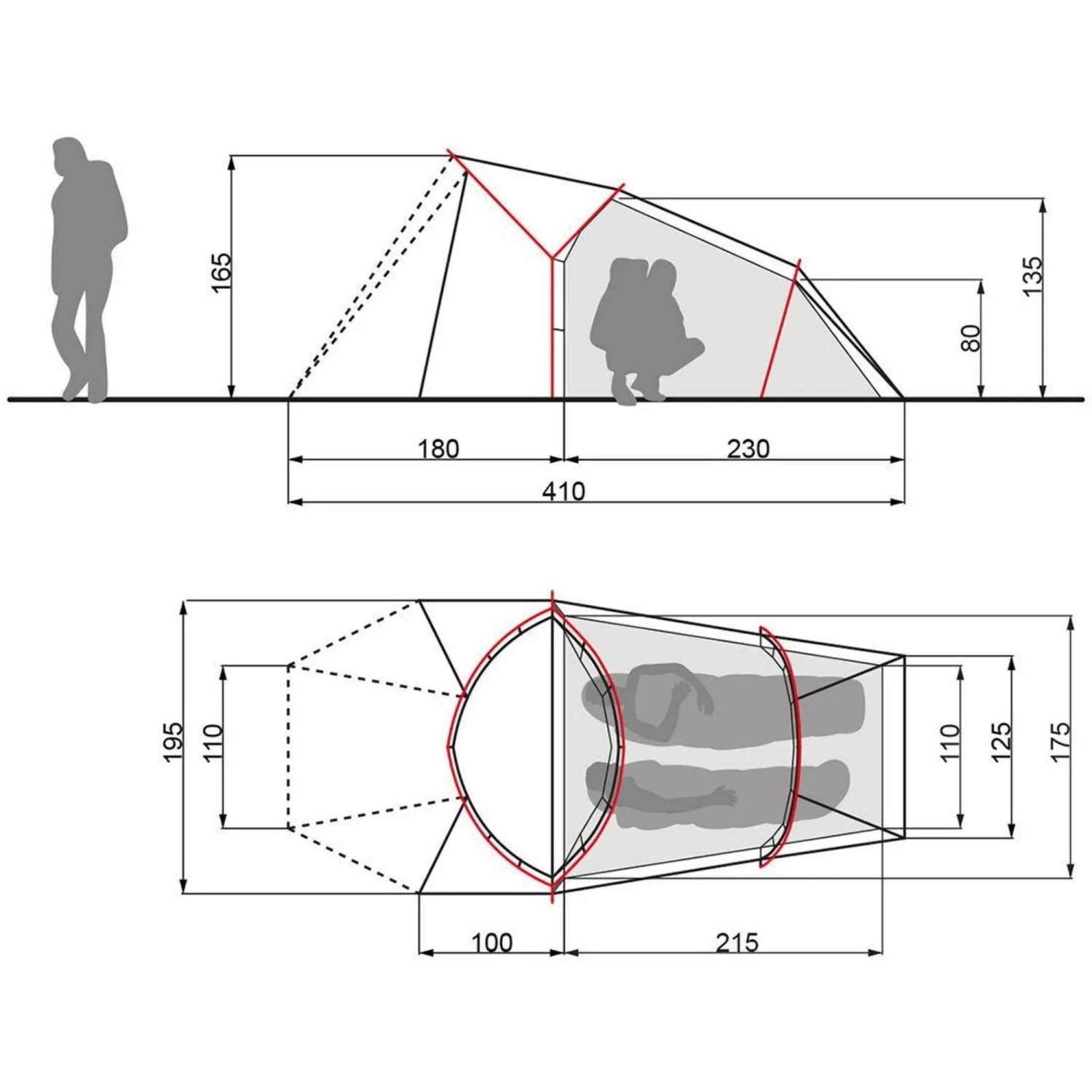 VAUDE CHAPEL SUL XT 2P - Tunnelzelt – Bild 2